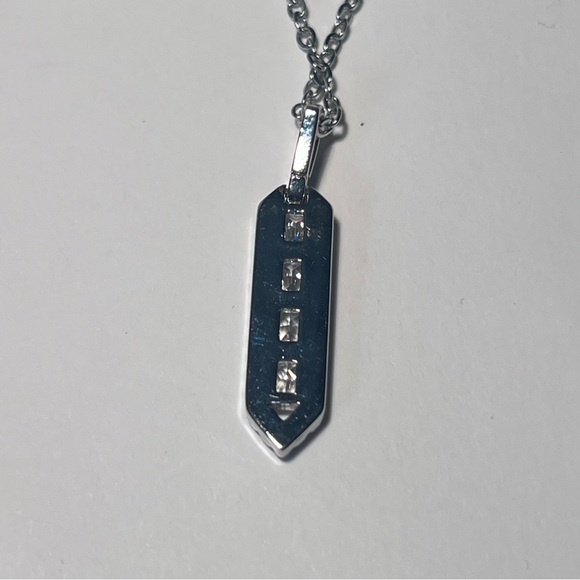 Diamond Bar Pendant Necklace - Picture 3 of 4